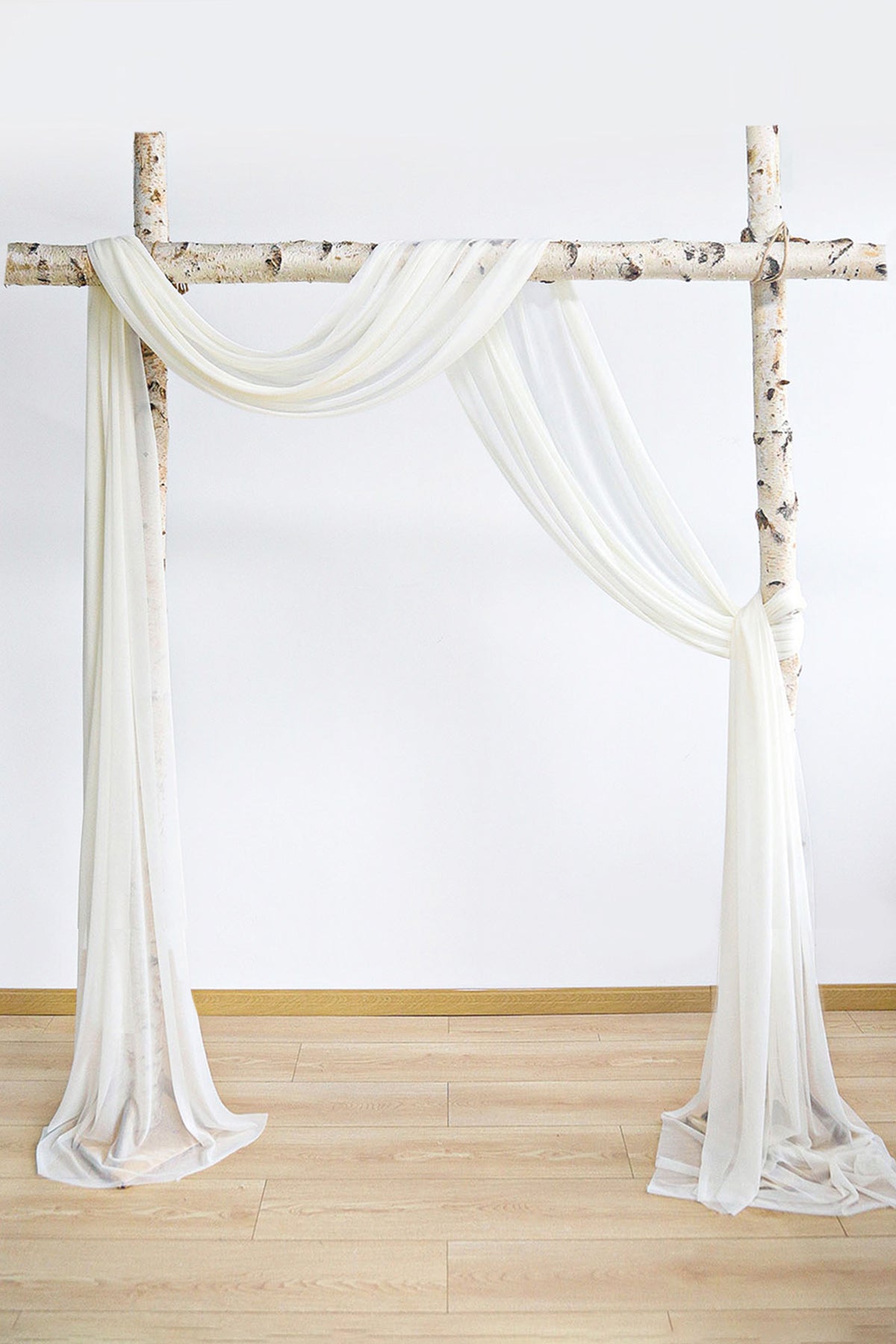 2 Pcs Rustic Wedding Arch Draping 29"w x 19.7ft - Romantic Ivory
