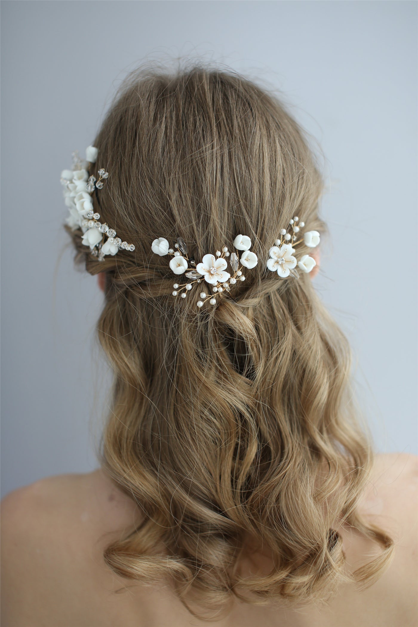 Handmade Bridal Hair Accessories - Ceramic Hair Side Comb