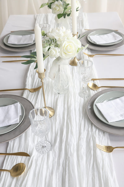 2 Pcs Cheesecloth Table Runner - 7 Colors
