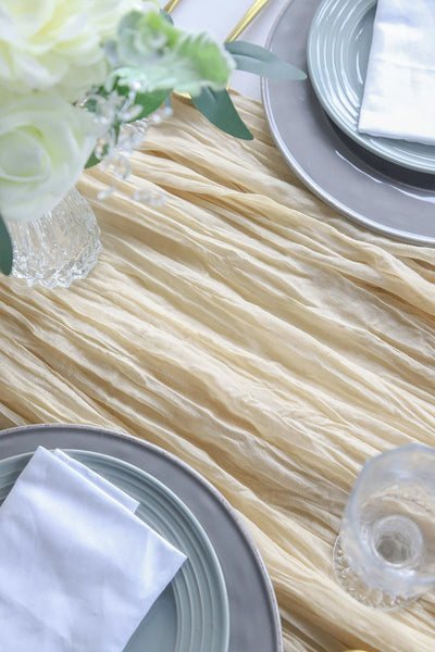 2 Pcs Cheesecloth Table Runner - Sand