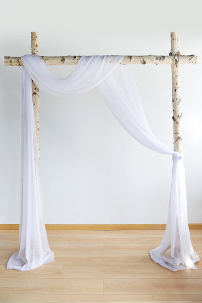 2 Pcs Rustic Wedding Arch Draping 29"w x 19.7ft - Graceful White
