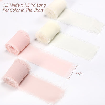 4 Rolls Chiffon Ribbon Set Wrapping Decor - 4 Colors