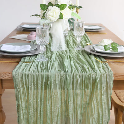 2 Pcs Cheesecloth Table Runner - 7 Colors