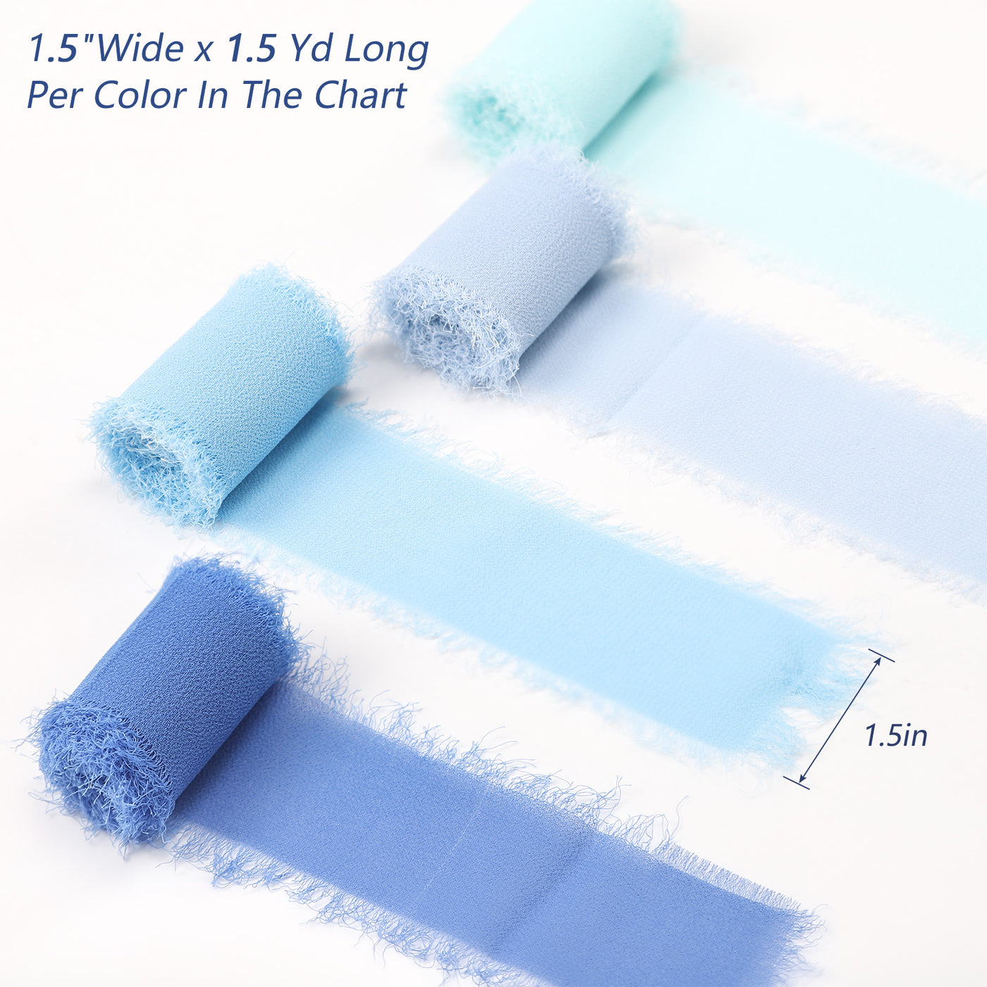 4 Rolls Chiffon Ribbon Set Wrapping Decor - 4 Colors