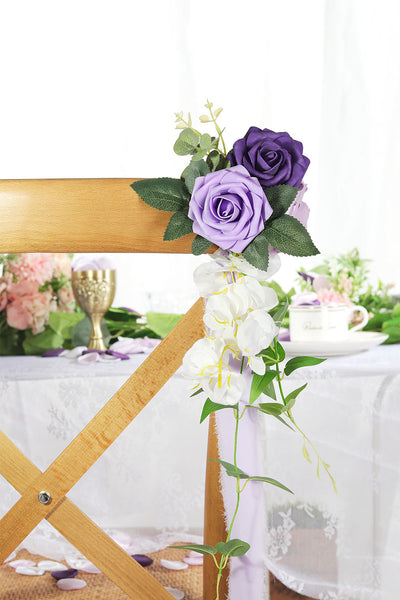 Handmade Wedding Aisle Decorations Chair Flowers Set of 8 - 4 Colors