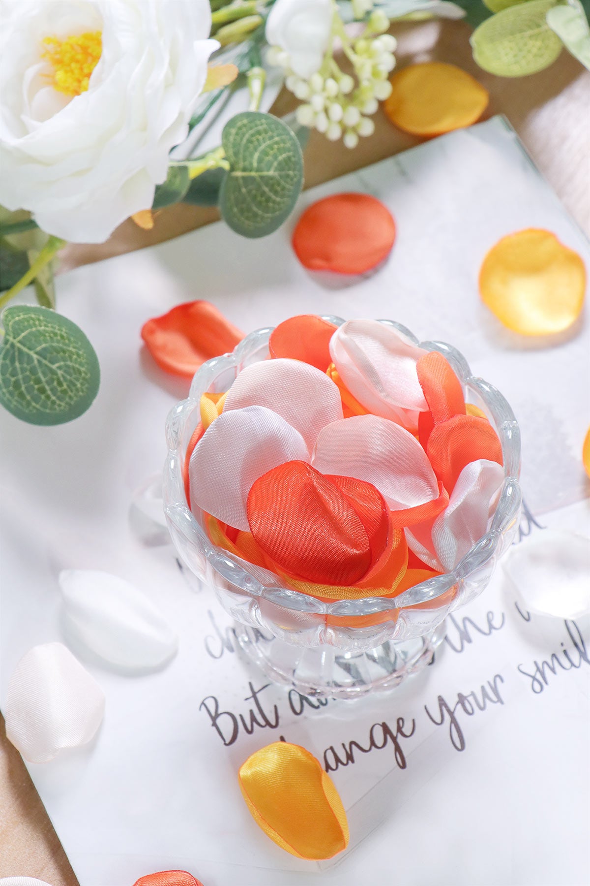 Silk Rose Petals 400 Pcs - Vibrant Orange