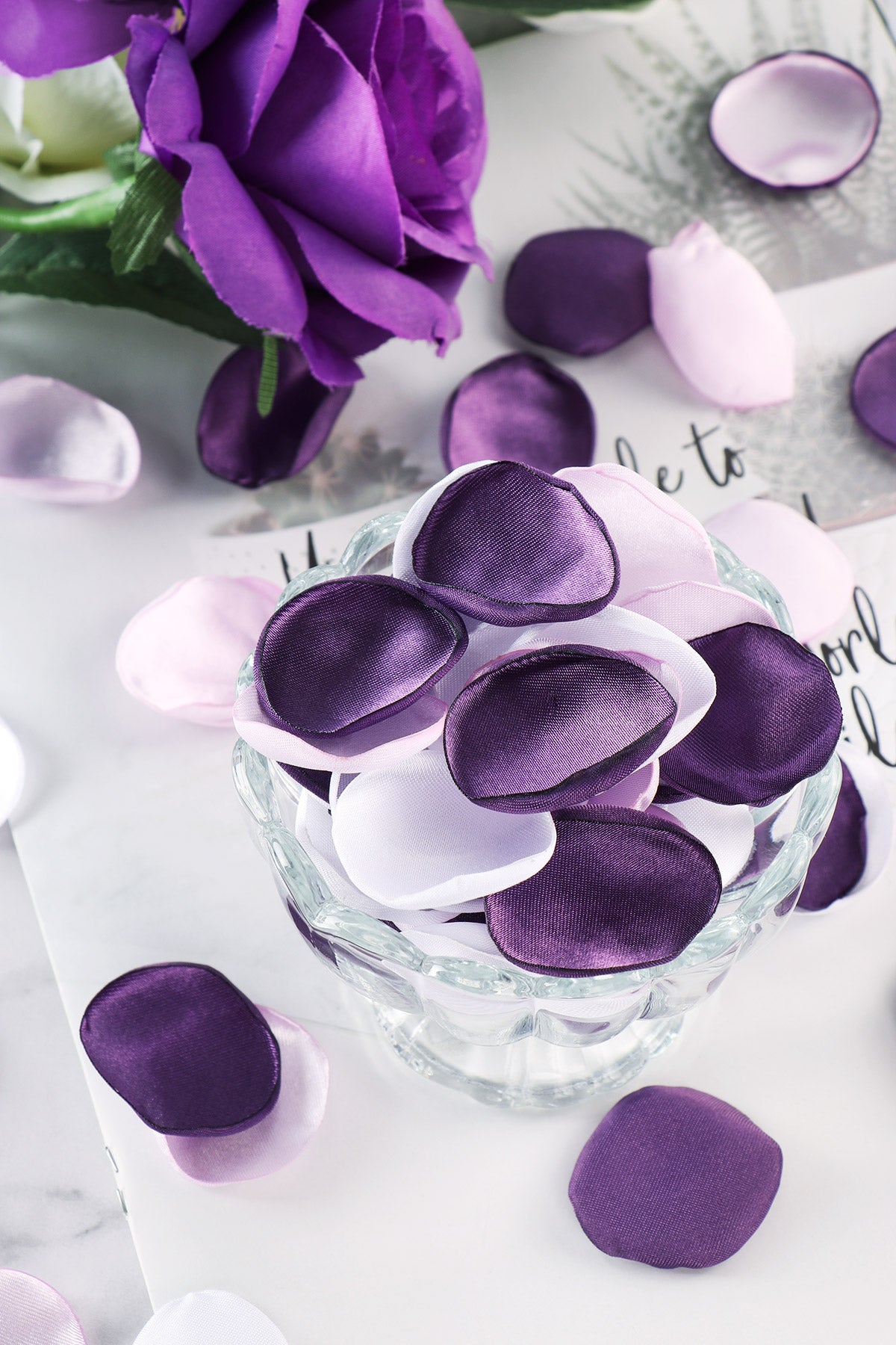 Silk Rose Petals 400 Pcs - Lavender Purple
