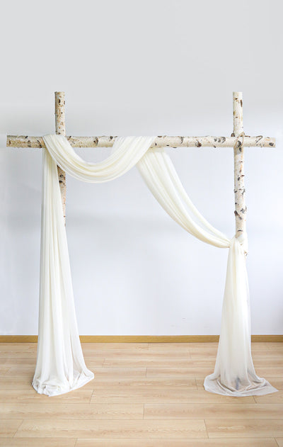 3 Pcs Romantic Wedding Arch Draping 29"w x 19.7ft - Romantic Ivory