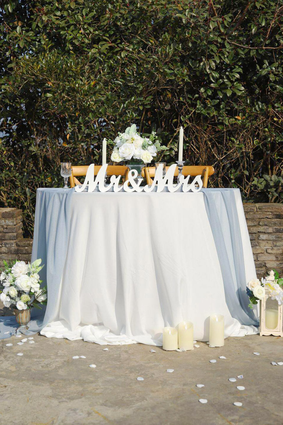Wedding Reception & Altar Decor, Chiffon Wedding Table Runner 29"w x 10ft- Gray