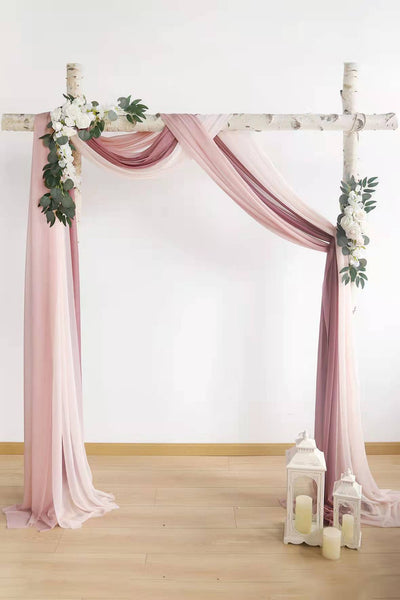3 Pcs Romantic Wedding Arch Draping 29"w x 19.7ft-4 Colors